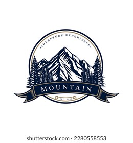 Mountain Logo, Vector Mountain Climbing, Adventure, Design For Climbing, Climbing Equipment, And Brand With Mountain Logo vector illustration