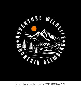Mountain Logo, Vector Mountain Climbing, Adventure, Design For Climbing, Climbing Equipment, And Brand With Mountain Logo vector illustration