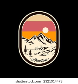 Mountain Logo, Vector Mountain Climbing, Adventure, Design For Climbing, Climbing Equipment, And Brand With Mountain Logo vector illustration