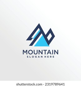 Mountain logo vector with creative modern idea concept