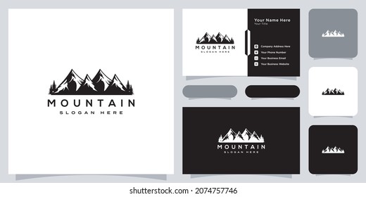 mountain logo vector design and business card