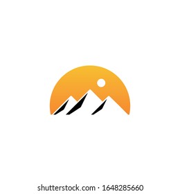 emblema de diseño vectorial del logotipo de montaña