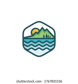 mountain logo vector design emblem