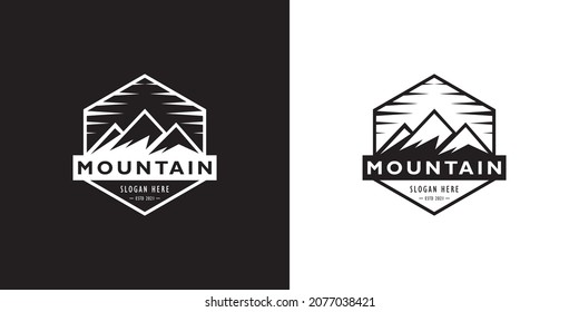 mountain logo vector design emblem vintage style