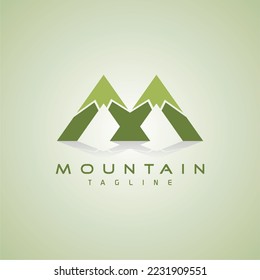 Mountain Logo vector Design Green for company