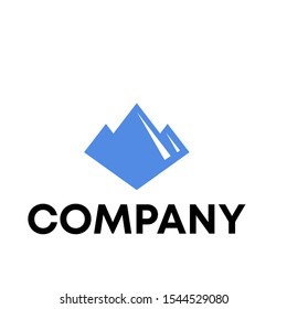 mountain logo vector design . hill sign icon unique