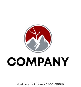 mountain logo vector design . hill sign icon unique