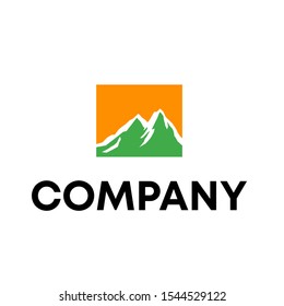 mountain logo vector design . hill sign icon unique