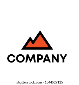 mountain logo vector design . hill sign icon unique