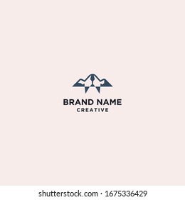 Design-Illustration zum Mountain Logo Vektorillustration.
