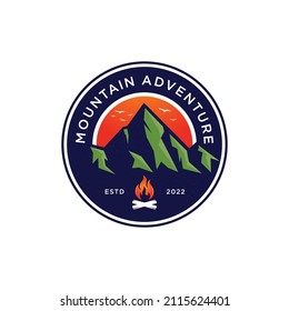 Mountain Logo Vector Design Illustration. Vector graphic for t shirt and other uses.