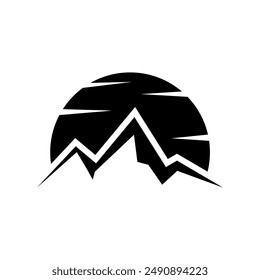 BERGLOGO VEKTORGRAFIK DESIGN SILHOUETTE ICON MINIMALISTISCHE IDEE