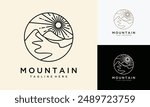 mountain logo vector design template ,mountain logo made in line style	