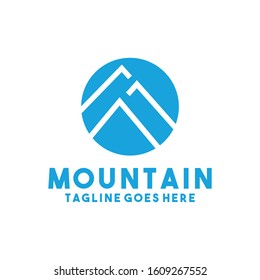 Mountain Logo Vector Design Template. Mountain Emblem Icon. Everest Symbol. Logo For Company And Business.