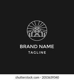 Plantilla de diseño de vectores de logotipo de montaña