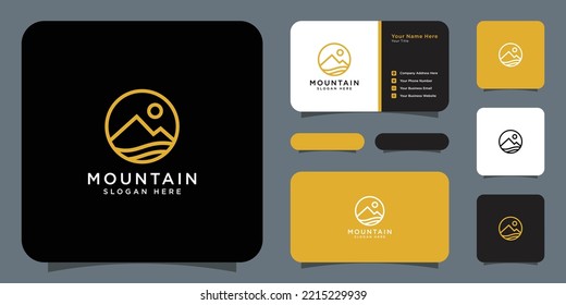 plantilla de diseño de vector de logotipo de montaña