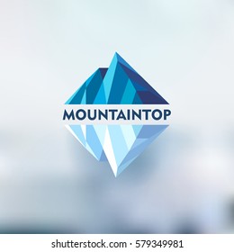 Mountain logo, vector design template for ski sports, tourism, active leisure