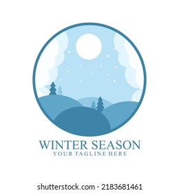 Mountain Logo Vector Design in winter season | Design Templates