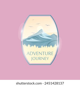 Mountain logo vector graphic of illustration template 