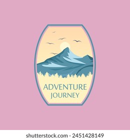 Logo de la montaña Vector gráfico de ilustración Plantilla 