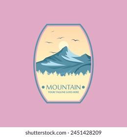Logo de la montaña Vector gráfico de ilustración Plantilla 