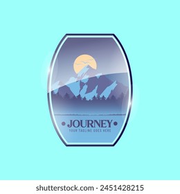 Mountain logo vector graphic of illustration template 