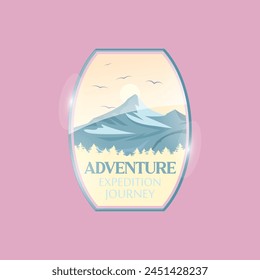 Mountain logo vector graphic of illustration template 