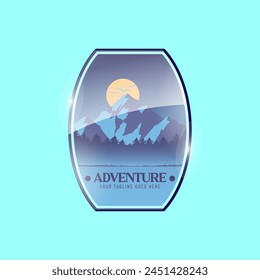 Logo de la montaña Vector gráfico de ilustración Plantilla 