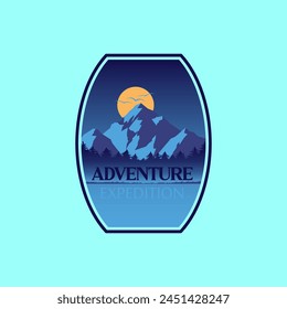 Logo de la montaña Vector gráfico de ilustración Plantilla 