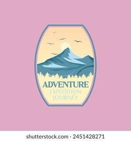 Mountain logo vector graphic of illustration template 