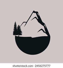 Mountain logo vector graphic of illustration