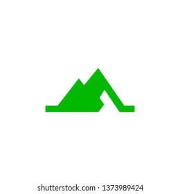 Mountain logo vector green color
