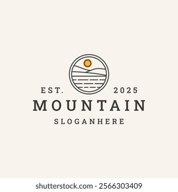 Mountain logo vector hipster vintage icon illustration