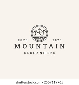  Mountain logo vector hipster vintage icon illustration