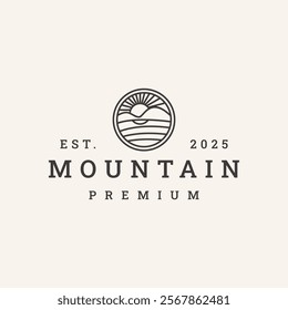 Mountain logo vector hipster vintage icon illustration