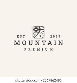 Mountain logo vector hipster vintage icon illustration