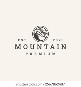Mountain logo vector hipster vintage icon illustration