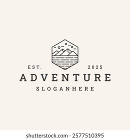 Mountain logo vector hipster vintage icon illustration
