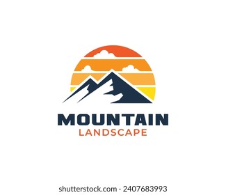 Mountain logo vector. Mountain vector icon