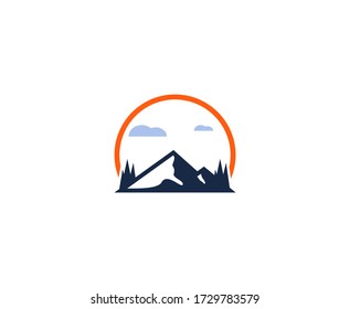 Mountain logo vector icon cloud 