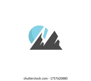 Diseño de iconos vectores de logotipo de montaña 
