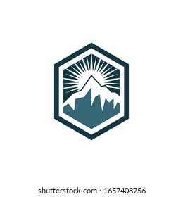 Mountain logo vector icon illustration design