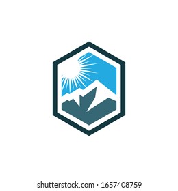 Mountain logo vector icon illustration design