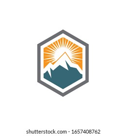 Mountain logo vector icon illustration design