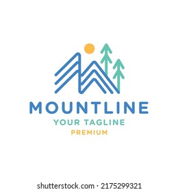 Mountain logo vector icon illustration Premium Vector