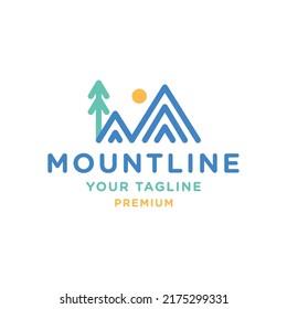 Mountain logo vector icon illustration Premium Vector