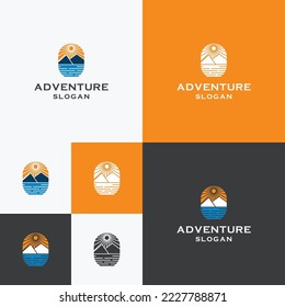 ilustración de icono del vector de logotipo de montaña