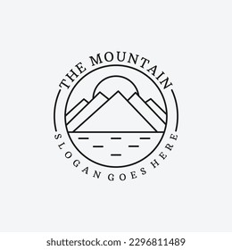 Mountain logo vector icon illustration hipster vintage retro .