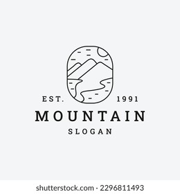 Mountain logo vector icon illustration hipster vintage retro .
