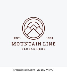 Mountain logo vector icon illustration hipster vintage retro .